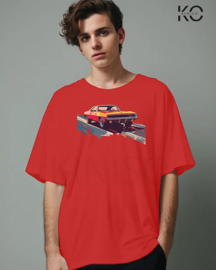 Car themed printed t-shirts with low ride design for men - Image 4